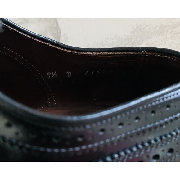 Allen Edmonds McAllister Black Wingtip Oxford Dress Shoes Leather Sz 9.5D